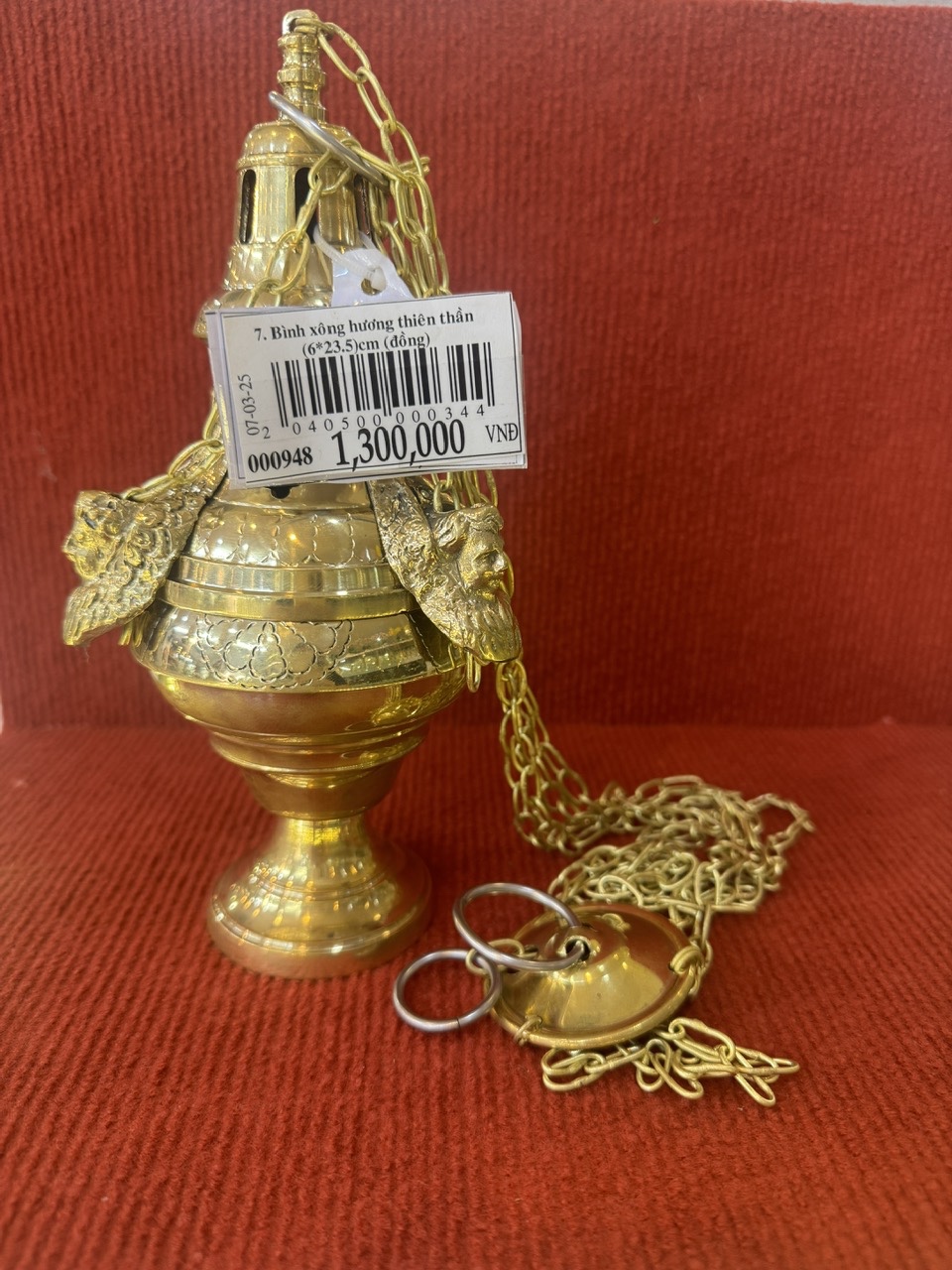 7. Bình xông hương thiên thần (6*23.5)cm (đồng)