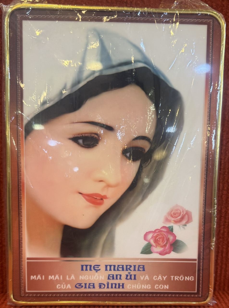 81. Ảnh bóng Đức Mẹ hoa hồng (15*21)cm
