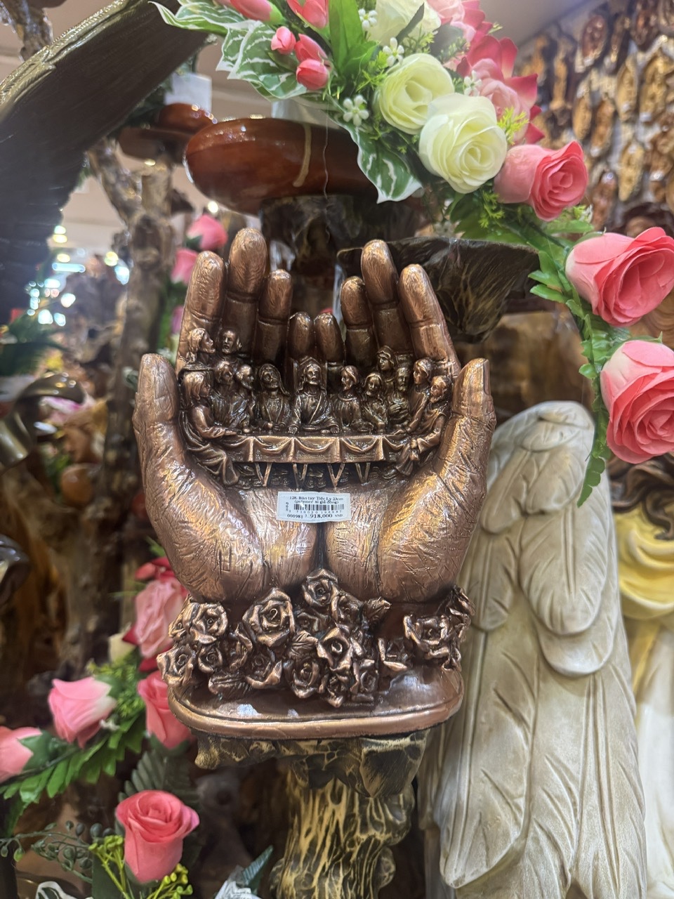 128. Bàn tay Tiệc Ly 23cm (polymer xi giả đồng)