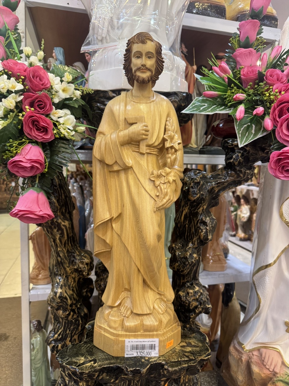 28. Th. Giuse thợ 60cm (gỗ pơmu)