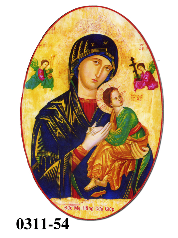 54. Ả. Laminage Đức Mẹ HCG (oval 10*15)cm + chữ*